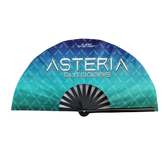 ASTERIA 2025 Large Fan - Ocean Blue & Sunset Pink